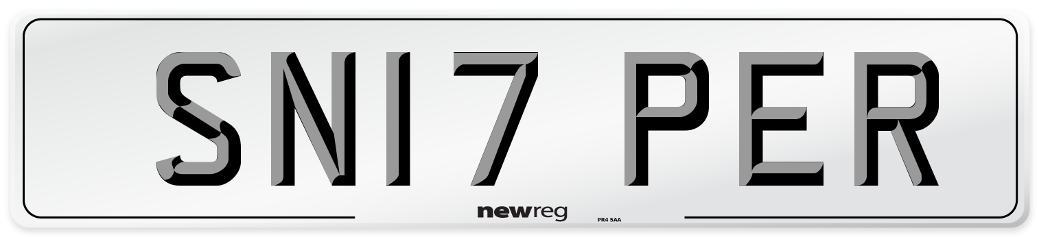 SN17 PER Number Plate from New Reg